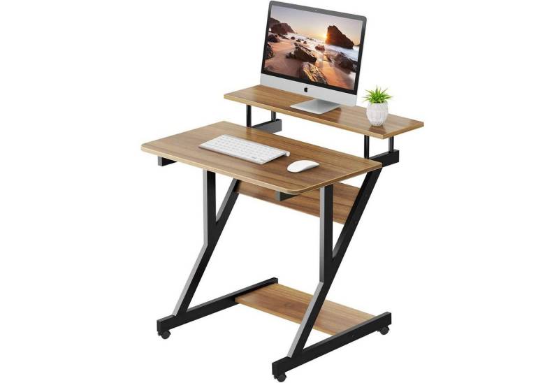 Dripex Computertisch Schreibtisch mit Rollen Z-förmiger Arbeitstisch Beistelltisch Dripex Computertisch Schreibtisch mit Rollen Z-förmiger Arbeitstisch Beistelltisch von Dripex