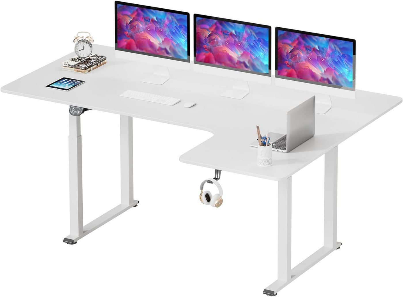 Dripex Eckschreibtisch Elektrisch Höhenverstellbar 180x110 L-form Schreibtisch Standing Desk von Dripex