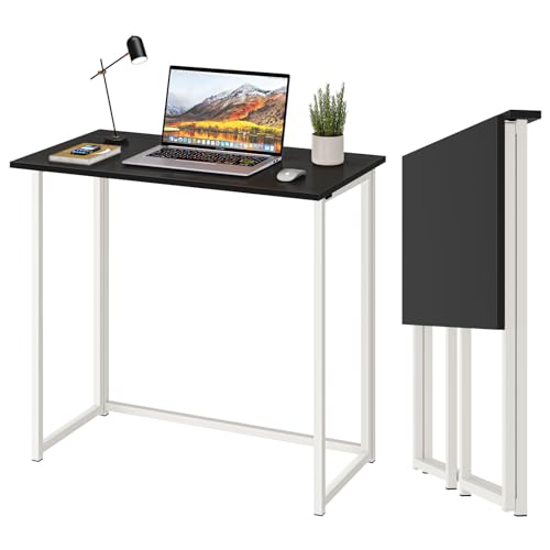 Dripex Faltbar Tisch Schreibtisch Computertisch für Homeoffice Arbeitszimmer Klappbar PC Tisch (Schwarz, Keine Montage) von Dripex