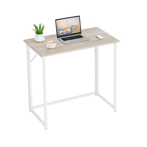Dripex Faltbar Tisch Schreibtisch Computertisch für Homeoffice Arbeitszimmer Klappbar PC Tisch (Oak, Montage benötigt) von Dripex