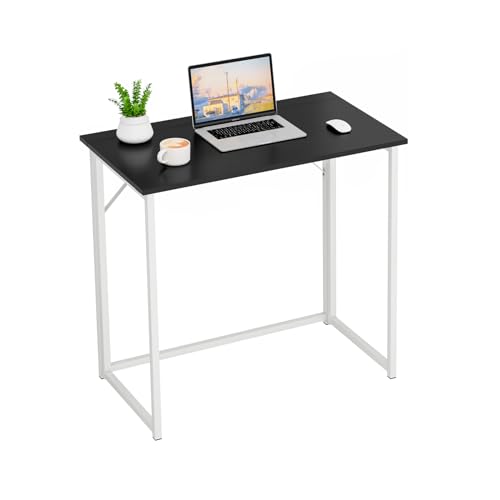 Dripex Faltbar Tisch Schreibtisch Computertisch für Homeoffice Arbeitszimmer Klappbar PC Tisch (Schwarz, Montage benötigt) von Dripex