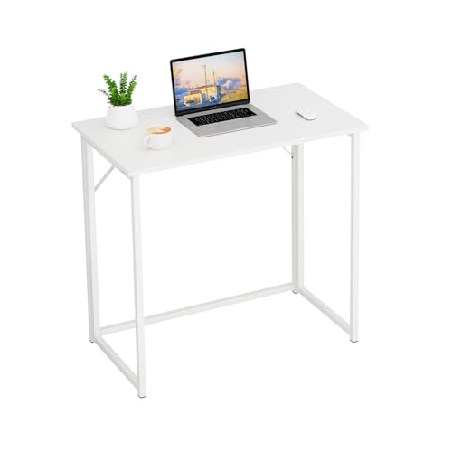 Dripex Faltbar Tisch Schreibtisch Computertisch für Homeoffice Arbeitszimmer Klappbar PC Tisch (Weiß, Montage benötigt) von Dripex