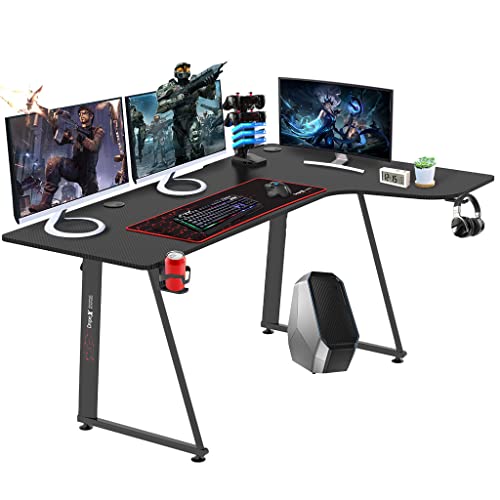 Dripex Gaming Tisch L-Form, eckschreibtisch 160cm, L-förmiger Gaming Schreibtisch, Großer Ergonomischer Computertisch für Büro und Zuhause, Rechts von Dripex