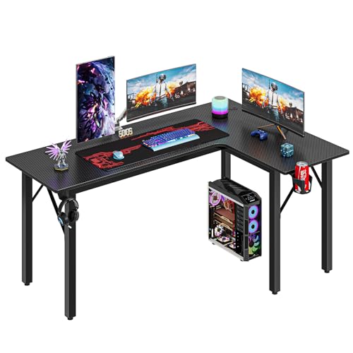Dripex Gaming Tisch L Form Eckschreibtisch Gaming Schreibtisch L-förmiger Computertisch für Büro, Schlafraum, Schwarz 145x100x76 cm (L Form Rechts) von Dripex