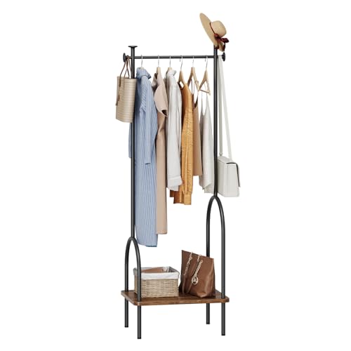 Dripex Garderobenständer, Garderobe, stabiler Metall Kleiderständer mit Regal und Haken, für Kleidung, Hut, Tasche, Eingangsbereich, Flur, Schlafzimmer, 47.5 x 39 x 157.3 cm, Vintagebraun Dripex Garderobenständer, Garderobe, stabiler Metall Kleiderständer mit Regal und Haken, für Kleidung, Hut, Tasche, Eingangsbereich, Flur, Schlafzimmer, 47.5 x 39 x 157.3 cm, Vintagebraun von Dripex