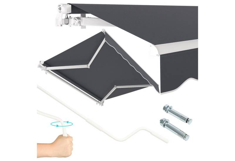 Dripex Gelenkarmmarkise Wasserdicht Sonnenschutz Größen wählbar 200x150 /250x200 /300x250cm von Dripex