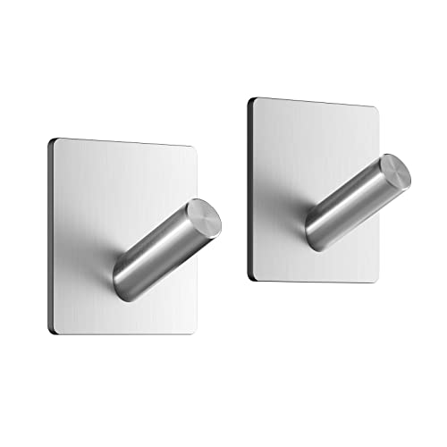 Dripex Haken Selbstklebend Klebehaken Edelstahl Ohne Bohren Handtuchhaken für Küche und Bad Silber 2 Stück Dripex Haken Selbstklebend Klebehaken Edelstahl Ohne Bohren Handtuchhaken für Küche und Bad Silber 2 Stück von Dripex
