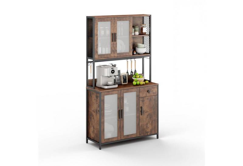 Dripex Hochschrank Küchenschrank Buffetschrank mit Arbeitsplatte 181cm Hoher von Dripex