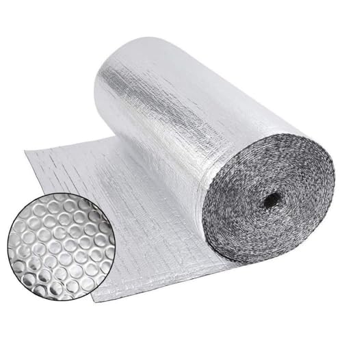 Dripex Isolierfolie Dämmfolie 1x10m, Alu-Luftpolsterfolie 3-4mm, Heizkörper Reflexionsfolie für Dächer Fenster Rohre Böden von Dripex