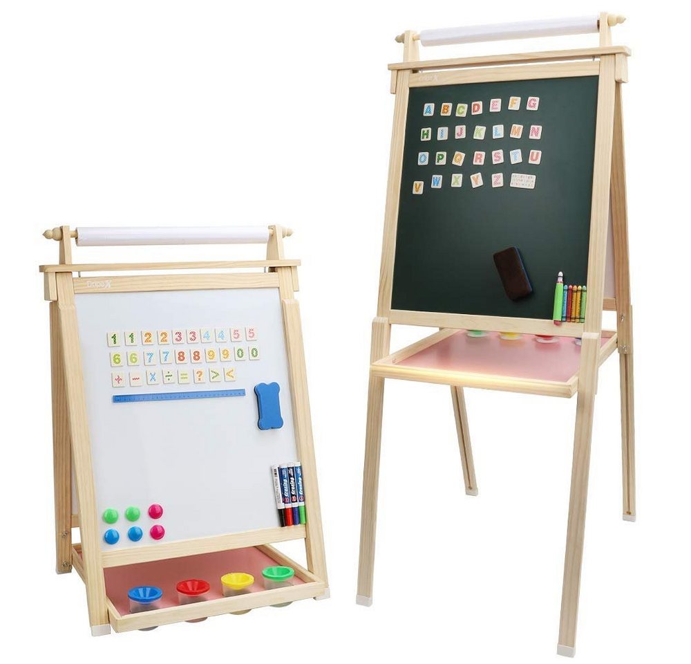 Dripex Kinderstaffelei Kinder Kunst Staffelei mit Papierrolle doppelseitige Tafel von Dripex