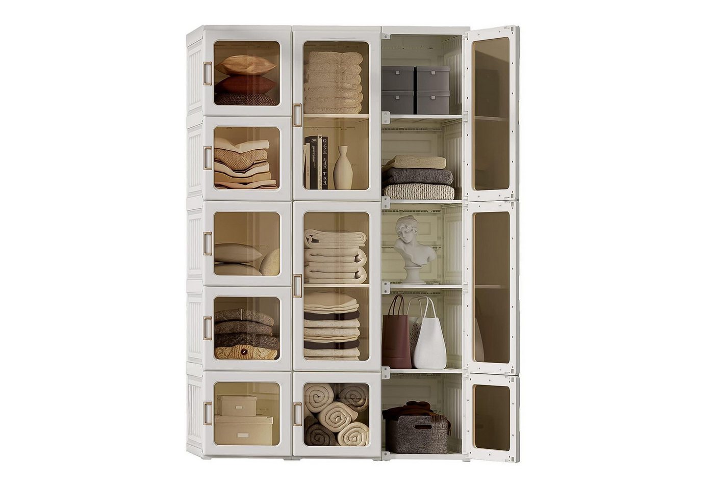 Dripex Kleiderschrank Faltbarer Schrank Mehrzweckschrank mit magnetische Türen Einfache Montage, faltbar von Dripex