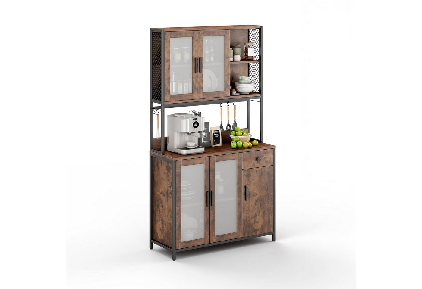 Dripex Küchenbuffet Küchenschrank Buffetschrank mit Arbeitsplatte 181cm Hoher von Dripex