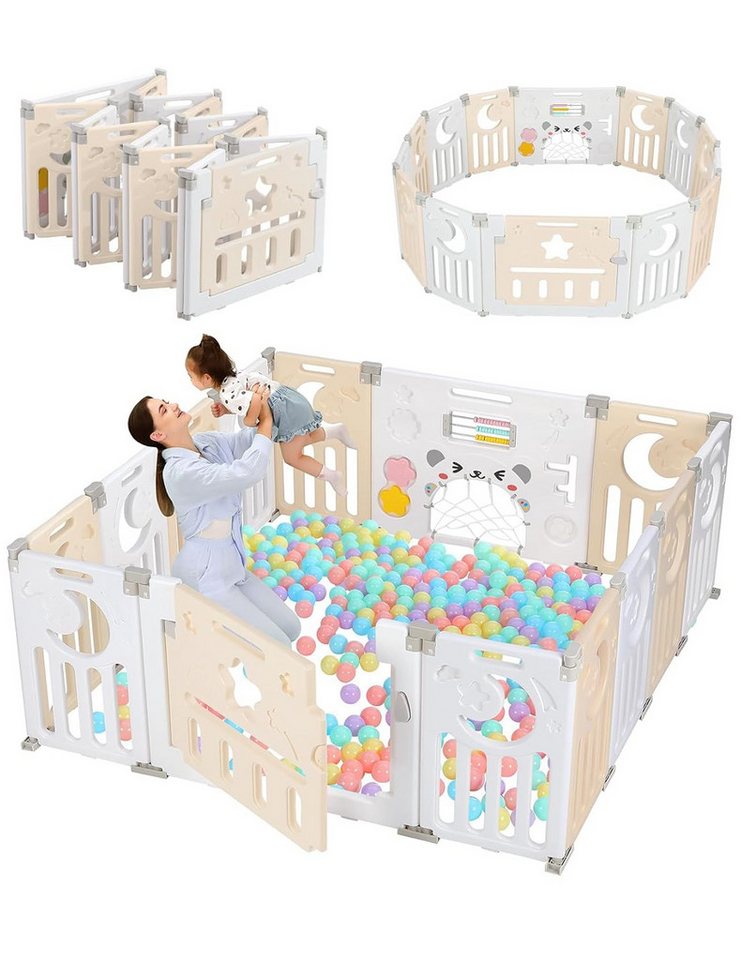 Dripex Laufgitter Baby faltbares Laufgitter und verstellbare Form Babyzaun, 14 Paneele von Dripex