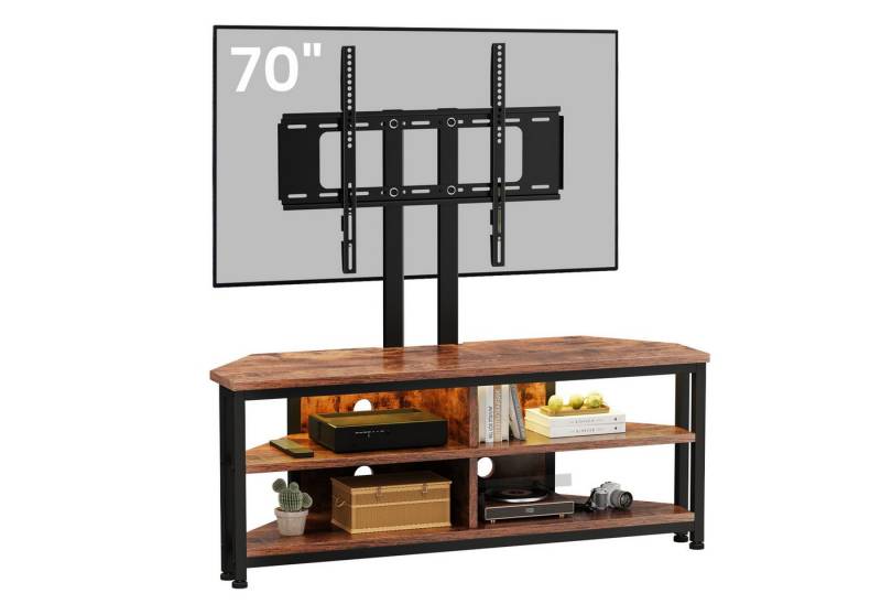 Dripex Lowboard TV Eckschrank Eckkommode Schrank mit LED Beleuchtung, 106cm mit Halterung von Dripex