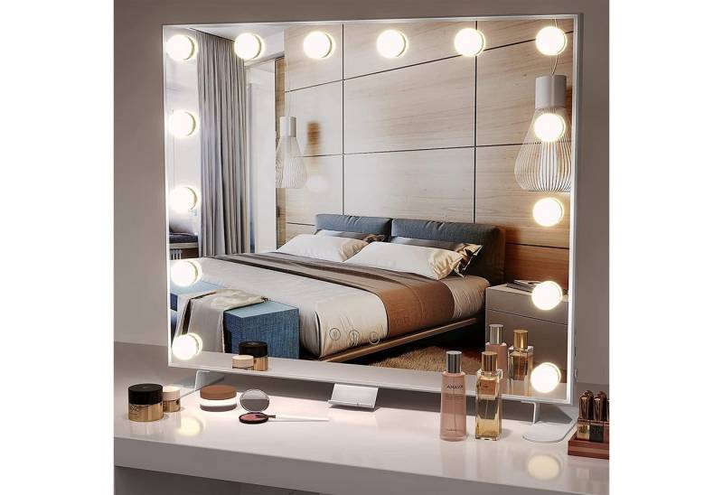 Dripex Schminkspiegel Hollywood Kosmetikspiegel 14/15/18/20LED, 3 Lichtfarben Dimmfunktion von Dripex