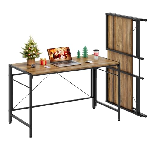 Dripex Schreibtisch Faltbar Tisch Großer Computertisch Klappbar PC Tisch 50 x 110cm Klappschreibtisch Platzsparend für Home Office Arbeitszimmer (Oak) von Dripex