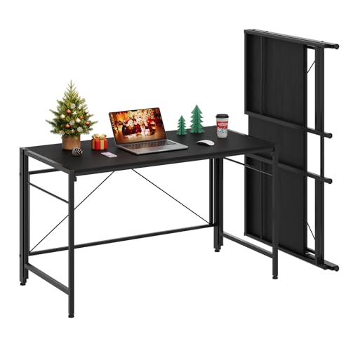 Dripex Schreibtisch Faltbar Tisch Großer Computertisch Klappbar PC Tisch 50 x 110cm Klappschreibtisch Platzsparend für Home Office Arbeitszimmer (Schwarz) von Dripex