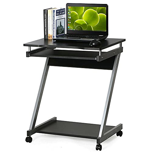 Dripex Computertisch klein mit 4 Rollen in Z-förmige, Schreibtisch, Mobiler Laptoptisch mit Tastaturauszug und Ablage für Home Office 60x48x73cm Schwarz Dripex Computertisch klein mit 4 Rollen in Z-förmige, Schreibtisch, Mobiler Laptoptisch mit Tastaturauszug und Ablage für Home Office 60x48x73cm Schwarz von Dripex