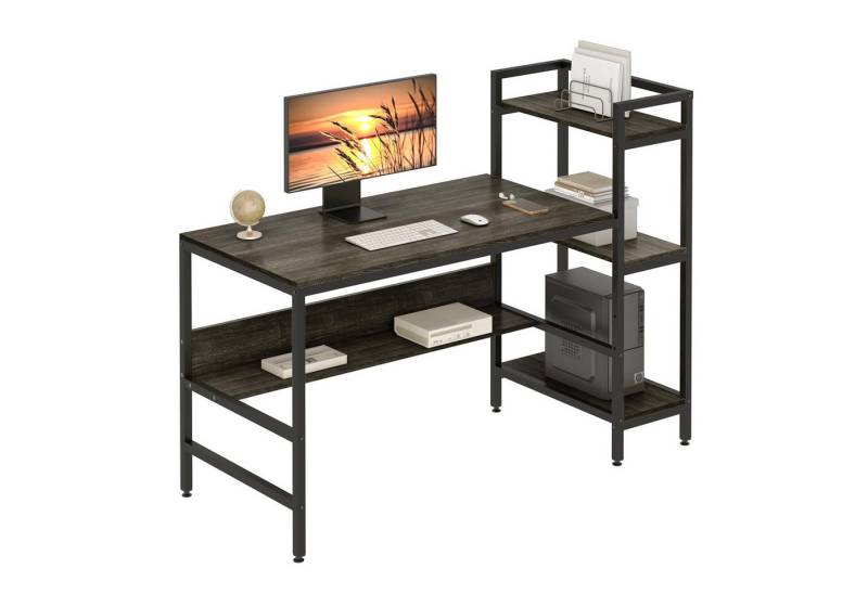 Dripex Schreibtisch mit Ablage Computertisch, PC-Tisch Bürotisch Officetisch, 60T x 136B x 111H cm von Dripex