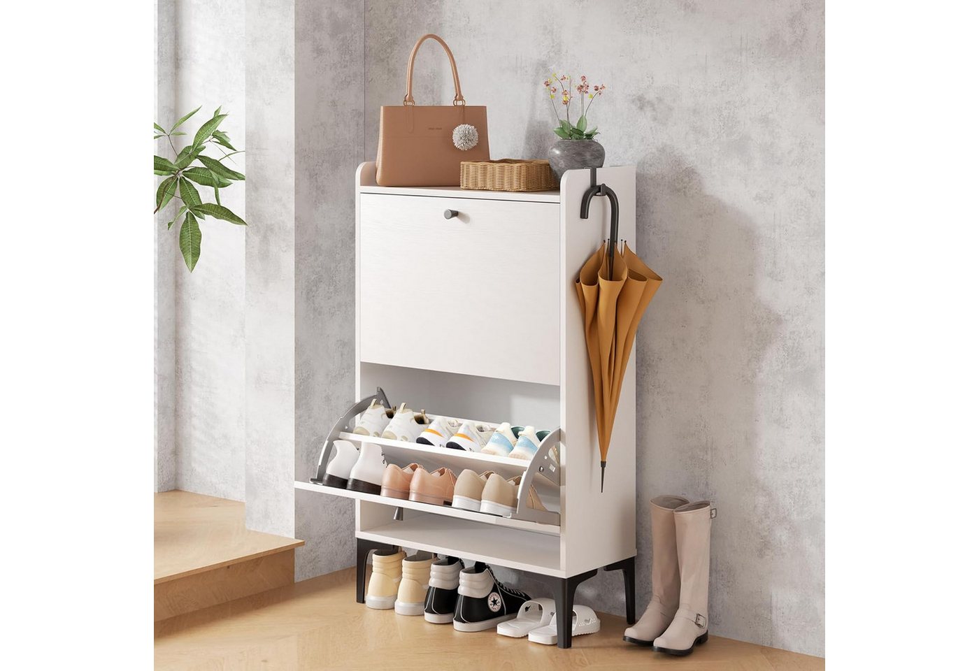 Dripex Schuhschrank mit 2 klappbaren Schubladen und Metallfüßen, verstellbare Fächer Dripex Schuhschrank mit 2 klappbaren Schubladen und Metallfüßen, verstellbare Fächer von Dripex