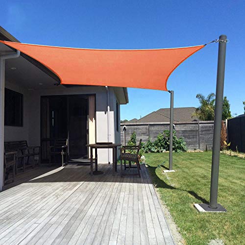 Dripex Sonnensegel Sonnenschutz Set inkl Befestigungsseile Rechteckig Wasserabweisend Polyester Imprägniert 95% UV Schutz Windschutz Wetterschutz (3 x 5 m, Orange) von Dripex
