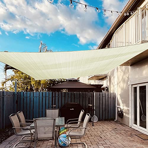 Dripex Sonnensegel Sonnenschutz Set inkl Befestigungsseile Rechteckig Wasserabweisend Polyester Imprägniert 95% UV Schutz Windschutz Wetterschutz 2X3 m für Balkon Garten Terrasse Cremeweiß von Dripex