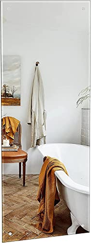 Dripex Spiegel 120x45cm Rahmenloser Badezimmerspiegel rechteckig Wandspiegel mit poliertem Rand und vorgebohrten Löchern Badspiegel für Ankleidezimmer Schlafzimmer und Wohnzimmer von Dripex