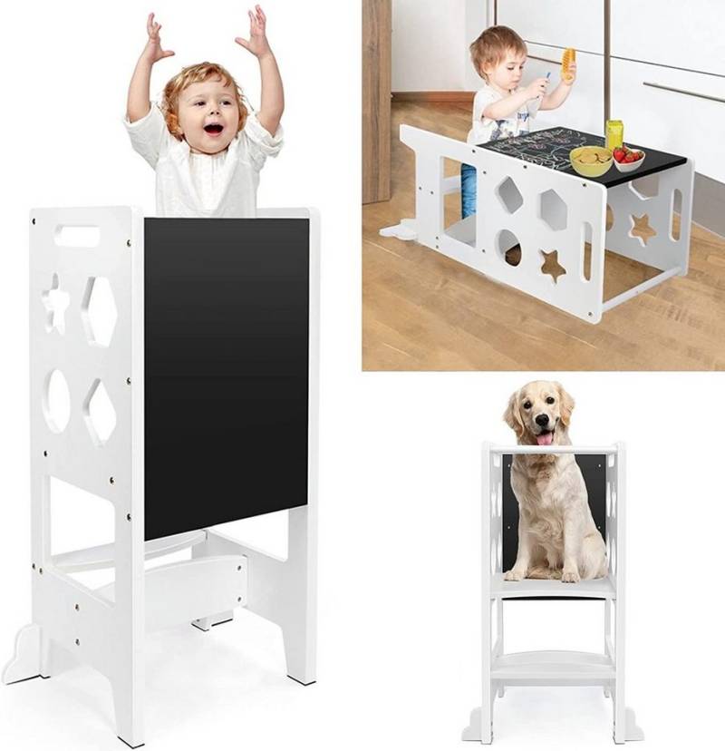 Dripex Stehhilfe Lernturm für Baby Kindertisch Tritthocker mit Tafel von Dripex