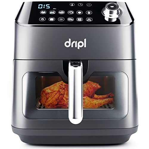 Dripl Heißluftfritteuse 5,7L, XXL Fritteuse mit LCD Touchscreen, AirFryer mit 12 Programmen, Kompakte Heissluftfriteuse mit Digitalem Display, Energieeinsparung, Vorheizen & Warmhalten, ohne Öl Dripl Heißluftfritteuse 5,7L, XXL Fritteuse mit LCD Touchscreen, AirFryer mit 12 Programmen, Kompakte Heissluftfriteuse mit Digitalem Display, Energieeinsparung, Vorheizen & Warmhalten, ohne Öl von Dripl