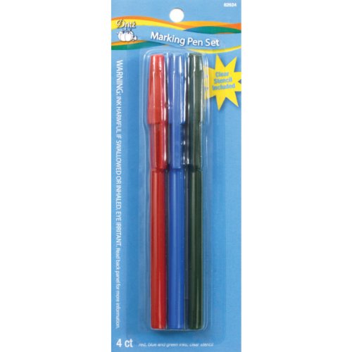 Dritz Kennzeichnung Pen Set, rot/blau/grün/klar von Dritz