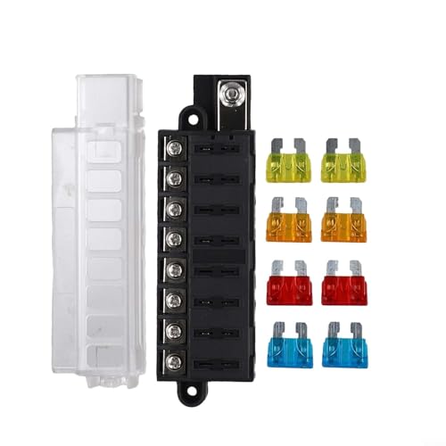 Drivstraw 8er-Pack Sicherungskasten Positive Klemmleiste 12V 24V Halter für ATO ATC Sicherung Kompaktes Design Geeignet für Autos, Boote, Wohnmobile, Yachten von Drivstraw