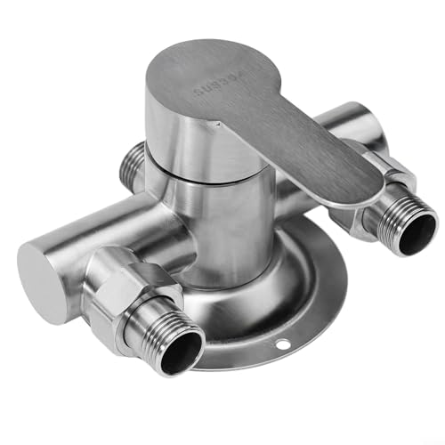 Drivstraw Edelstahl-Duscharmatur, Wandmontage, Warm-Kaltwasser-Mischer, Hebegriff, Keramikspule, wasserdichte Struktur, G1/2-Zoll-Gewinde, Badezimmer-Zubehör von Drivstraw