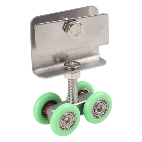 Drivstraw Edelstahl-Schiebetür-Rollen-Set mit vierrädrigem Nylon-Riemenscheibe, reibungsloser leiser Betrieb für Dusche, Glas oder Falttüren, rostbeständige Hardware für (1 Stück) von Drivstraw