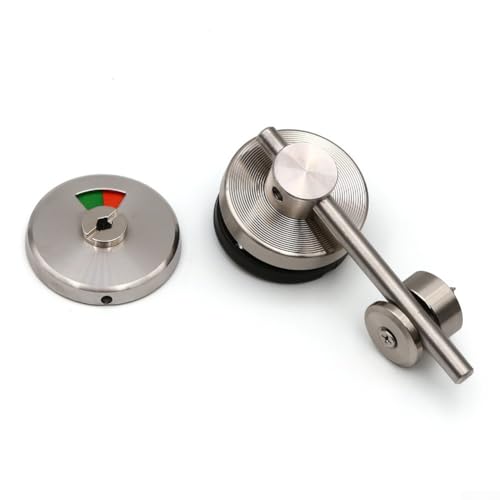 Drivstraw Edelstahl-WC-Anzeigeschloss mit verlängertem Hebel für Badezimmer-Trennwände oder Hohlraumtüren, kommerzielle Toilette, Privatsphäre, Türschnalle, Hardware, rund (401B) von Drivstraw