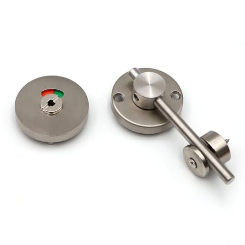 Drivstraw Edelstahl-WC-Anzeigeschloss mit verlängertem Hebel für Badezimmer-Trennwände oder Hohlraumtüren, kommerzielle Toilette, Privatsphäre, Türschnalle, Hardware, rund (402B) von Drivstraw