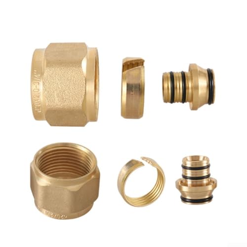 Drivstraw Kupfer-Bodenheizungsrohr-Verbindungsstück, 16 mm, 20 mm, großer Durchflusskrümmer-Adapter für Fußbodenheizungen (20 Stecker) von Drivstraw