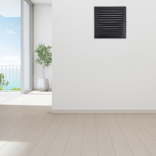 Drivstraw Lüftungsgitter-Abdeckung aus Aluminiumlegierung für Außenwand-Luftauslass, quadratische Lüftungsschlitze, mit Fiber-Mesh-Rückseite, langlebige Außen-Luftstrom-Panel für (300 x 300 cm) von Drivstraw