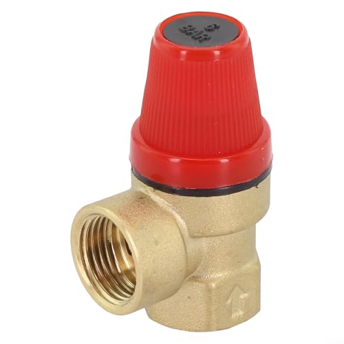 Drivstraw Membran-Sicherheitsventil aus Messing, 1,27 cm Druckstufe, 3 bar bis 6 bar, Ablassventil, für Solarwarmwasserbereiter, Sanitärarmaturen (6 bar) von Drivstraw