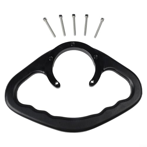 Drivstraw Motorrad Beifahrer Kraftstofftank Haltegriff Bar CNC Aluminium Armlehne für YZF R1 R6 R3 R25 MT 03 07 09 FZ1 FZ6 FZ8 XJ6 Verkleidungsteile (schwarz) von Drivstraw