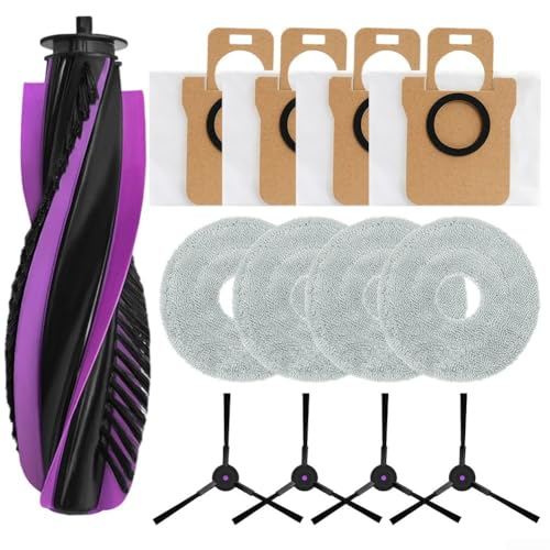 Drivstraw Roboterstaubsauger Hauptbürste, Seitenbürste, Wischtuch und Staubbeutel Ersatz-Kit für JONR für P20 Pro Kehrmaschine Zubehör(A) von Drivstraw