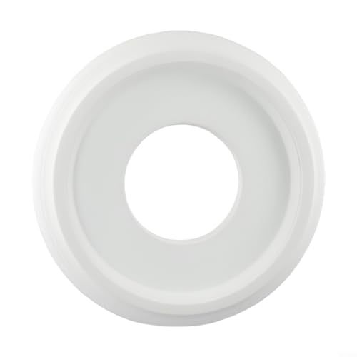 Drivstraw Runde PU-Deckenmedaillon, dekorative Abdeckplatte für Leuchten und Ventilatoren, 25 cm Außendurchmesser, 10 cm Innendurchmesser, 3 cm dick, wasserdicht, feuchtigkeitsbeständig, Weiß von Drivstraw