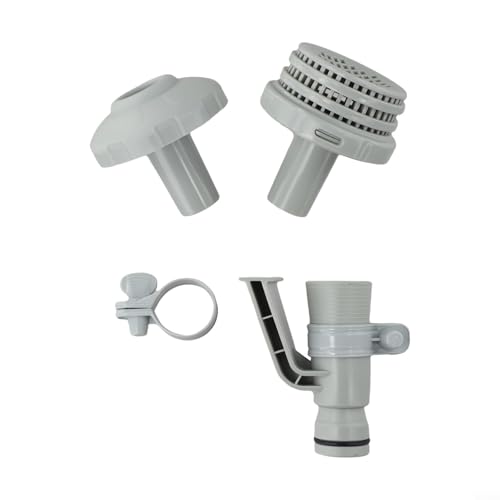 Drivstraw Schwimmbad-Filterdüse, Schlauchhalter 3,2 cm Wasserstrahlanschluss für oberirdische Pools mit Filtergittereinlass und Schlauchschelle von Drivstraw