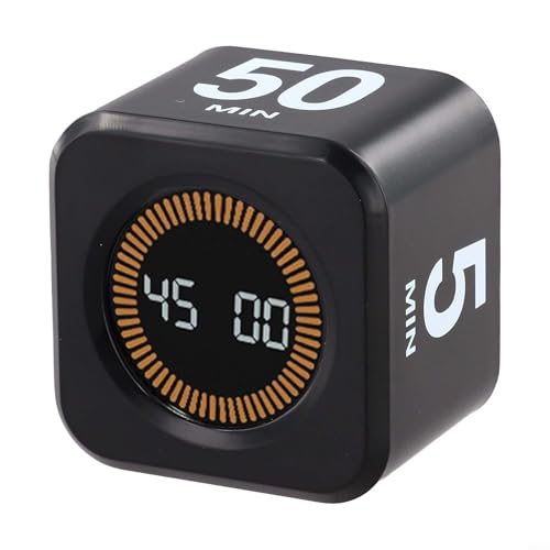 Drivstraw Sechseckiger visueller Flip-Timer mit Schwerkraft-Sensor und Dual-Display für Kinder, Lernen, Kochen und Training, Weiß (schwarz) von Drivstraw