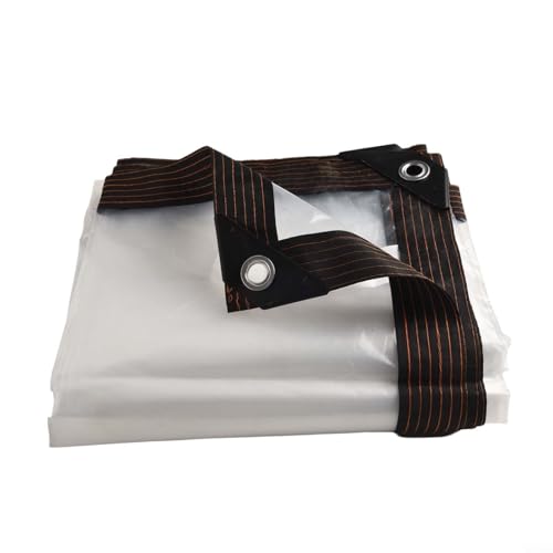 Drivstraw Strapazierfähige, transparente PVC-Plane, wasserdichte Plane mit UV-Schutz und rostbeständigen Ösen für Auto, Garten, Gewächshaus oder Outdoor-Abdeckung (2 x 3) von Drivstraw