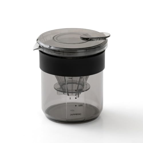 Drivstraw Tragbare 3-in-1-Kaffeemaschine mit handgebrühtem Topf und Waage, Reise-Camping-Kaffeetasse, Borosilikatglas-Tropfer für mittelgroßen gemahlenen Kaffee von Drivstraw