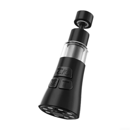 Drivstraw Wasserhahnverlängerung – 360° drehbarer Wasserhahn-Aufsatz Küchenarmatur Sprühkopf mit Adapter – Wassersparfilter – W/Blase/Klinge/Dusche 3 Sprühmodi (schwarz) von Drivstraw