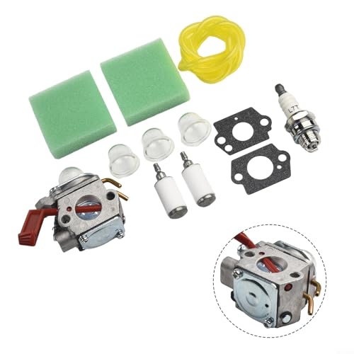 Vergaser-Kit für Homelite Trimmer-Modelle B25C BC2500R D725CD D825SB F2020 F3040 F3050 Ersatz mit Kraftstofffilter, Luftfilter, Dichtungen, Funken und Kraftstoffleitung Teil 984534001 Vergaser-Kit für Homelite Trimmer-Modelle B25C BC2500R D725CD D825SB F2020 F3040 F3050 Ersatz mit Kraftstofffilter, Luftfilter, Dichtungen, Funken und Kraftstoffleitung Teil 984534001 von Drivstraw