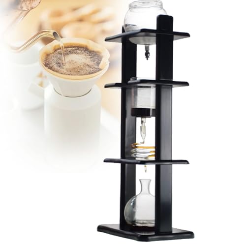 Drmoxin 1000 ml Kaltbrüh-Tropfturm, Glaskaffee-Tropfmaschine, langsamer japanischer Kaltbrühmaschine, abnehmbare Glas-Kaltbrühmaschine mit wiederverwendbarem Tropffilter, Kaffeeliebhaber von Drmoxin