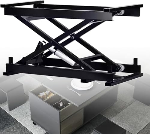 Drmoxin Elektrischer Couchtisch-Hebeständer, multifunktionale Hebeplattform, klappbarer Scherenhebeständer aus Eisen, kabelgebundene Fernbedienung, geeignet für Familien-Esstische von Drmoxin