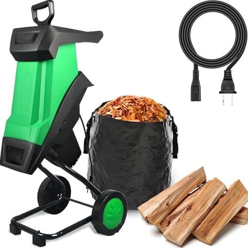 Drmoxin Hack- Und Komposthäcksler, Tragbarer Holzhäcksler Mit 4500 U/Min Und 50L-Fangsack, 39mm Schnittleistung, Für Gartenpflege Und Kompostierung von Drmoxin